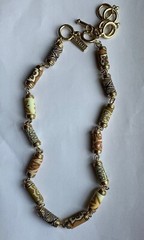 JILZARAH Mocha 18mm Handmade clay Bead Toggle Necklace JILZARA Adjustable 19”