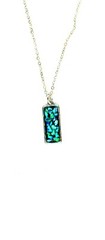 OPAL NECKLACE, silver framed, handmade black Opal Jewelry