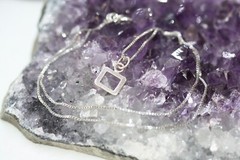 Real Sterling Choker Silver Link Pendant Necklace 40CM 16″ 1 MM Box Chain New
