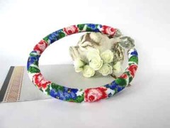 Floral beaded necklace Blossom necklace Roses violets Delicate Bib Beaded choker