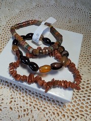 Bracelet Set- Goldstone, Agate, And Jasper