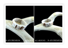 PREMIUM HANDCRAFTED OOAK SHED DEER, ELK ANTLER RING,SIZE 9 1/2, R-470