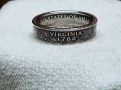VIRGINIA – Size 9 State Quarter Coin Ring