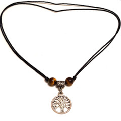 Adjustable Necklace Tree of Life with Tiger’s Eye bead