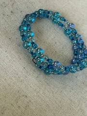 Glass Bead / Seed Bead Wrap Bracelet 23021 – Blues