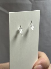 Handmade Purple Opalescent Glass Earrings, Silver Plated Hooks