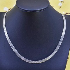 20”, vintage Milor Sterling silver necklace, Italy 925 herringbone chain
