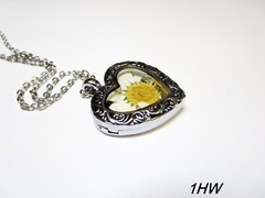 Real Daisies flower necklace Birth flower pendant pressed flower necklace