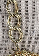 Artisan Gold Gray And Silver Metal Wire Circle Charm Collar Necklace 20 in