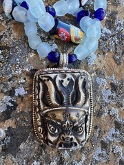 Mahakala Amulet Necklace Talisman Tribal Ethnic Buddhist Statement – «Naima»