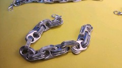 8.5″ Silver Bracelet – Pull Tab Can Tab with Lobster Clasp – Size Large