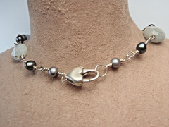 Vintage Beautiful Handcrafted Multicolor Gemstone Sterling Silver Necklace