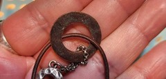 Chan Luu artisan bohemian cluster of charms and dark Brown Leather cord Necklace