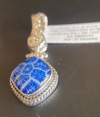 Sarda,Bali Made,Navy,Fossilized, Indonesian Coral & Sterling Enhancer