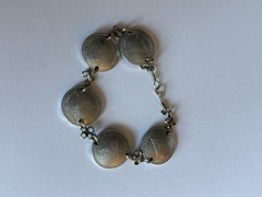 Bracelet Nicaragua 2007 10 Centavos Coin Bracelet Handmade Five Coins 7.5 Inch