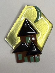 RARE -LUCINDA House Pin Glitter Green Black Brown Gold Home Artistry