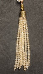 Crochet Necklace Faux Baroque Pearls Czech Glass Tassel Beaded Handmade Boho