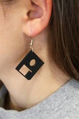 3.5 Inch Floppy Disk Diskette Earrings