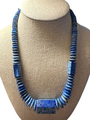 Jay King DTR Blue Apatite Micro Opal Inlay Necklace Sterling Silver 21″ Chunky