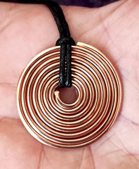 1 Pc Pure Copper Healing Spiral Pendant Locket, Jewelry, Spiritual Kriya