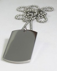 SOLID STAINLESS STEEL HEAVY DUTY POLISHED DOG TAG NECKLACE PENDANT FREE ENGRAVE