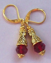 faceted CRYSTAL GP Bali style Lever back handcrafted YOU CHOOSE color XX