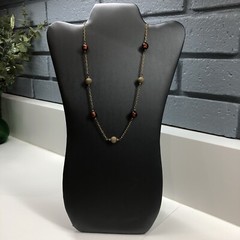 Signed VENETIAURUM Italy MURANO GLASS Beaded Amber Necklace 18” w/2inch Extender