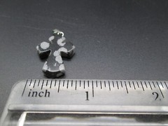 Vintage Natural Snowflake Obsidian Cross Stone Healing Anchor Estate 1 Inch