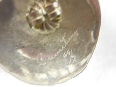 COURTNEY PETERSON STERLING SILVER & BRASS SPIRAL SHELL PIERCED EARRINGS