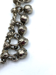 Vintage Metal Belly Dancer Bell Anklet Silver Tone Tribal Jewelry