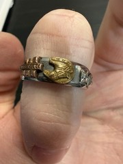 Vintage Handmade Sterling Silver Brass Copper Artisan Ring Mixed Metal