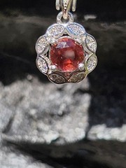Brilliant Round Pink Tourmaline Pendant