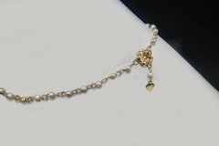 Unique light adjust Tiny Pearls Anklet Crafted Real 1/20 14K Gold Filled