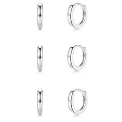 Small Cartilage Hoop Earrings for Women Men, 3 Pairs Hypoallergenic Sterling …