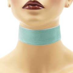 Blue or Teal Velvet Choker 1.5 inch (36 – 38 mm) wide custom adjustable necklace