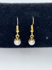 Light Pink Glass Pearl Dangle Earrings