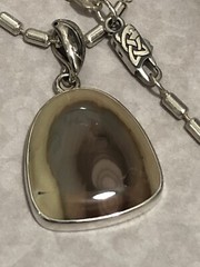 Sterling Pendant, 22 x 20mm Imperial Jasper, 16.5” Chain, AK Clasp Konder #302