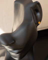 5mm Round-Cut Handcrafted Citrine Stud Earrings. Stainless Steel. (34).
