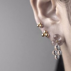 BUBUN Organ #3 water drops Rain Handmade In Japan Glass Earrings New