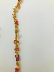 Cowry Shell Necklace Floral Design Quartz Chip 19.5″