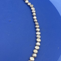 Handmade Freshwater Pearl Necklace 16” Cream Baroque Beads Artisan Jewelry