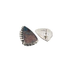 Virginia Cadman, Earring, Opalized Wood, Sterling Silver, Navajo, 1 1/2″