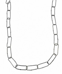 MAJO Italy Handcrafted Antique Silver Tone Long 52″ Paper Clip Chain Necklace