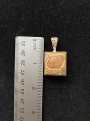 Picture Jasper Pendant in .925 Silver Setting Pendant Brown Swirls