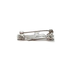 Handmade Sterling Silver Brooch With Cubic Zirconia Genuine Solid Hallmarked 925
