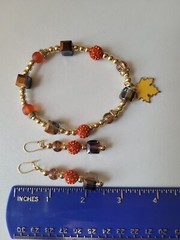 FALL Handmade Jewelry Bracelet and Earrings Set by North Star Jewelry and More