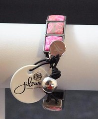 Jilzara Vintage Pink Square Wrap Bracelet Polymer Clay Beads Handmade B7