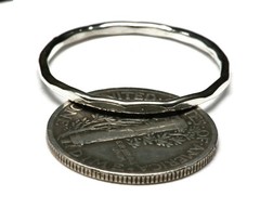 Argentium Silver Hammered Stacking Ring