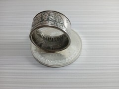 Custom coin ring(random date silver eagle)