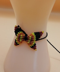 Multicolor Butterfly Woven Anklet Meacramé